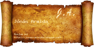 Jónás Armida névjegykártya